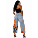 Usher & Chris Brown Custom Flame Jeans | One-of-a-Kind Concert Denim | Size 15