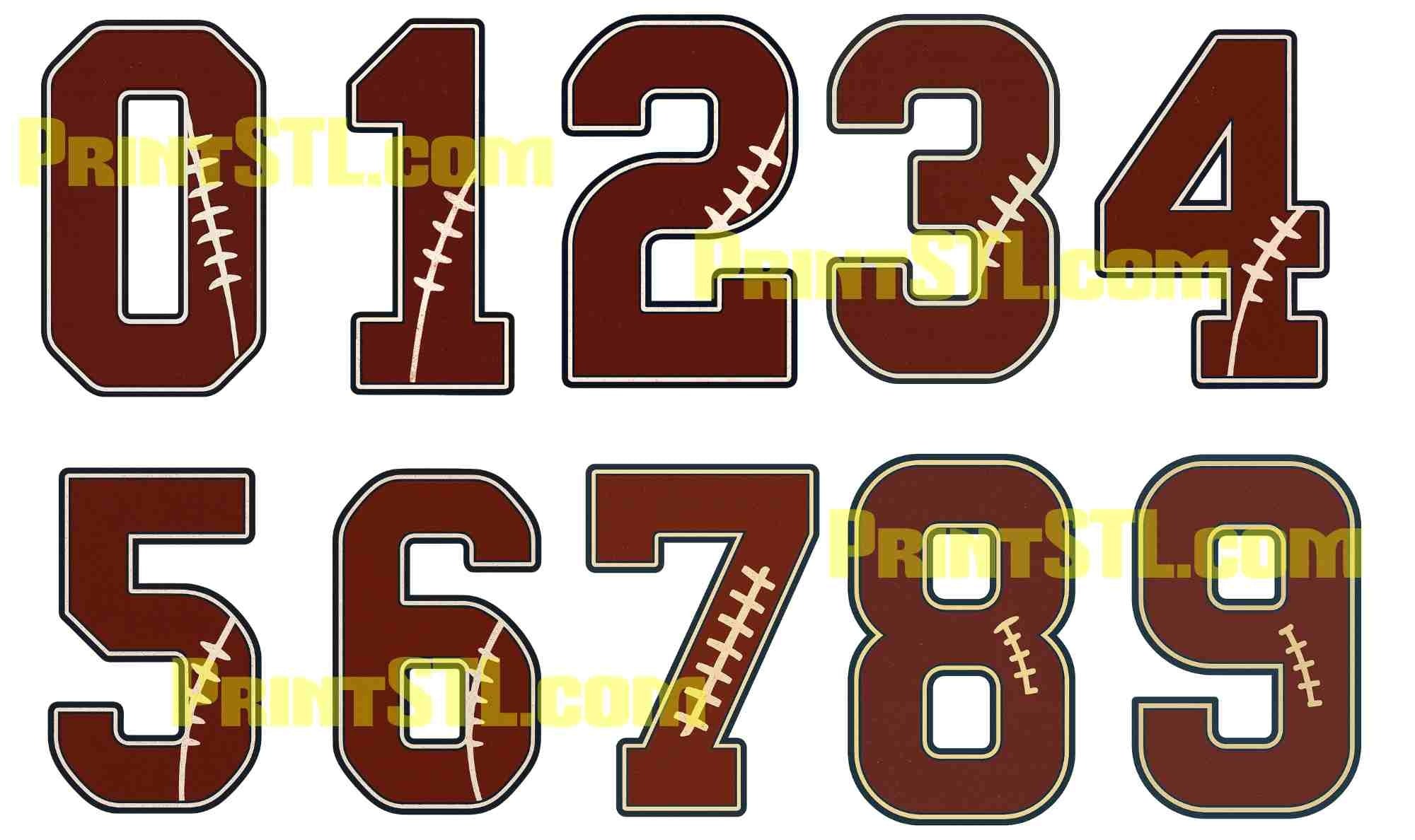 🏈 Football Number Prints & Digital Downloads (0–9)