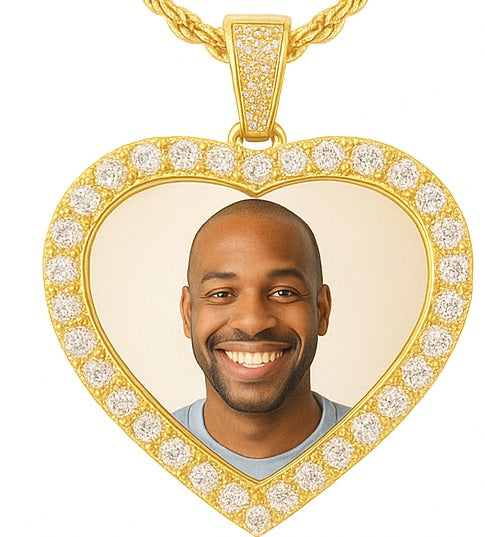 Heart Photo Necklace – Stainless Steel (Silver or Gold Tone)