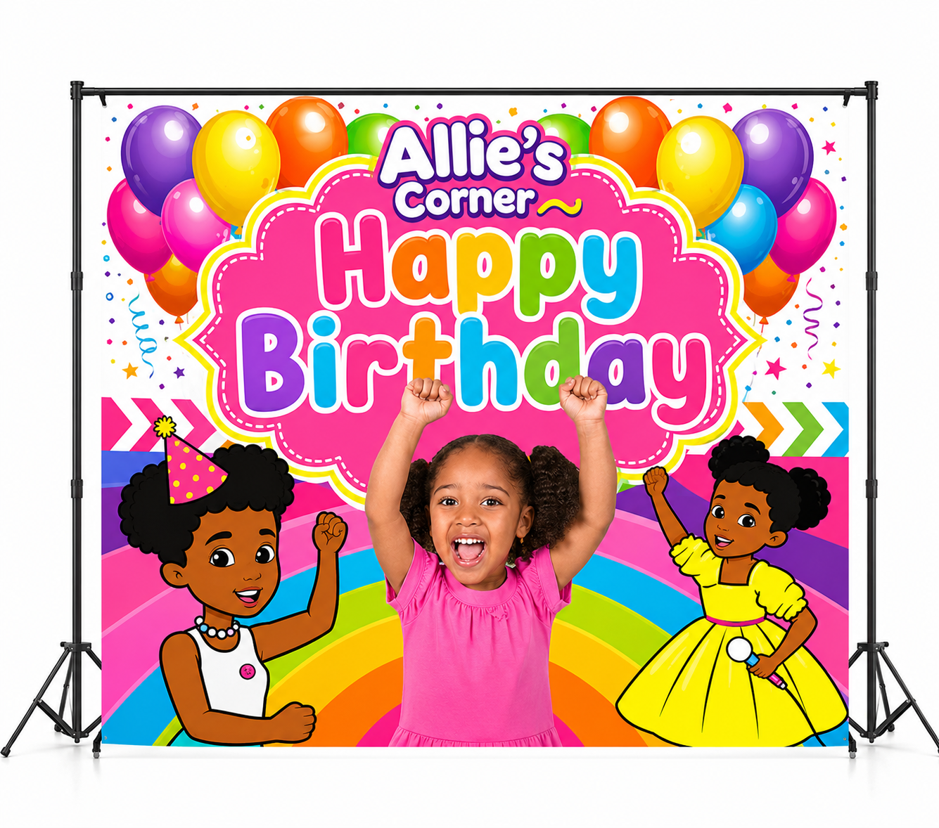 Gracie’s Corner Birthday Backdrop | Personalized Kids Party Backdrop