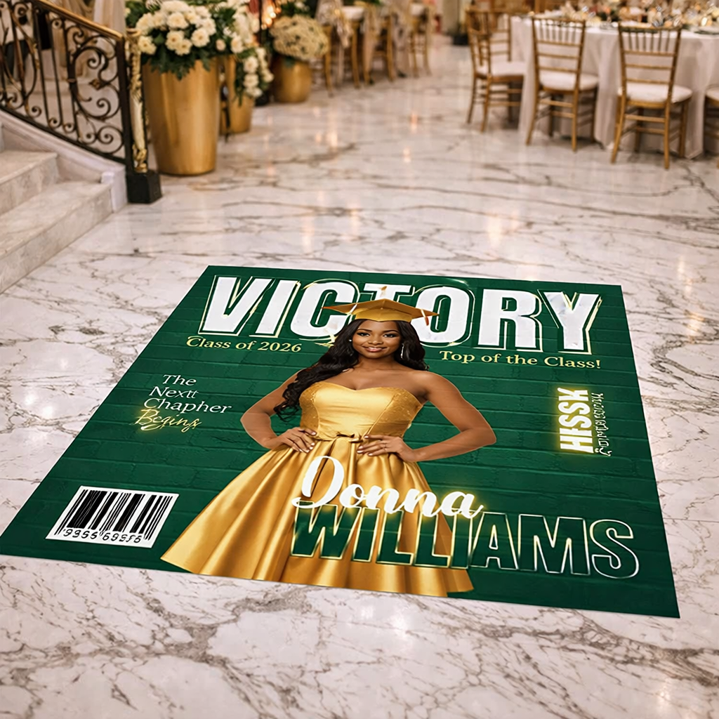 Custom Graduation Floor Decal | Photo Floor Wrap | Luxury Grad Party Decor | Any Color