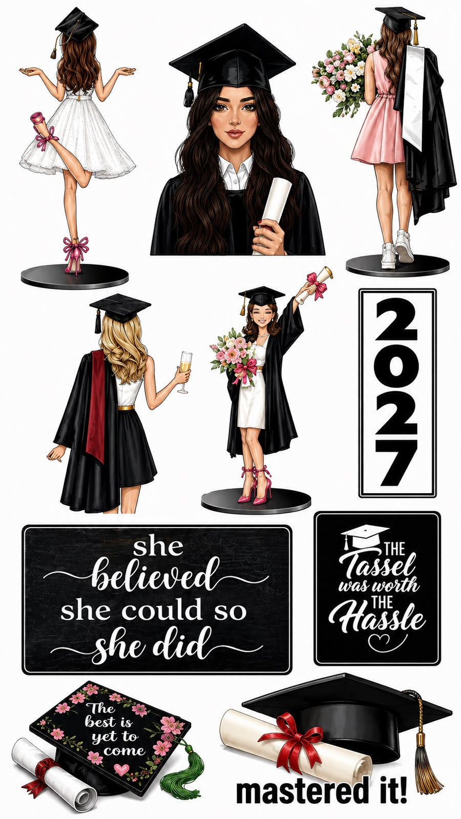 Grad Girl Magic Light Skintone Yard Card