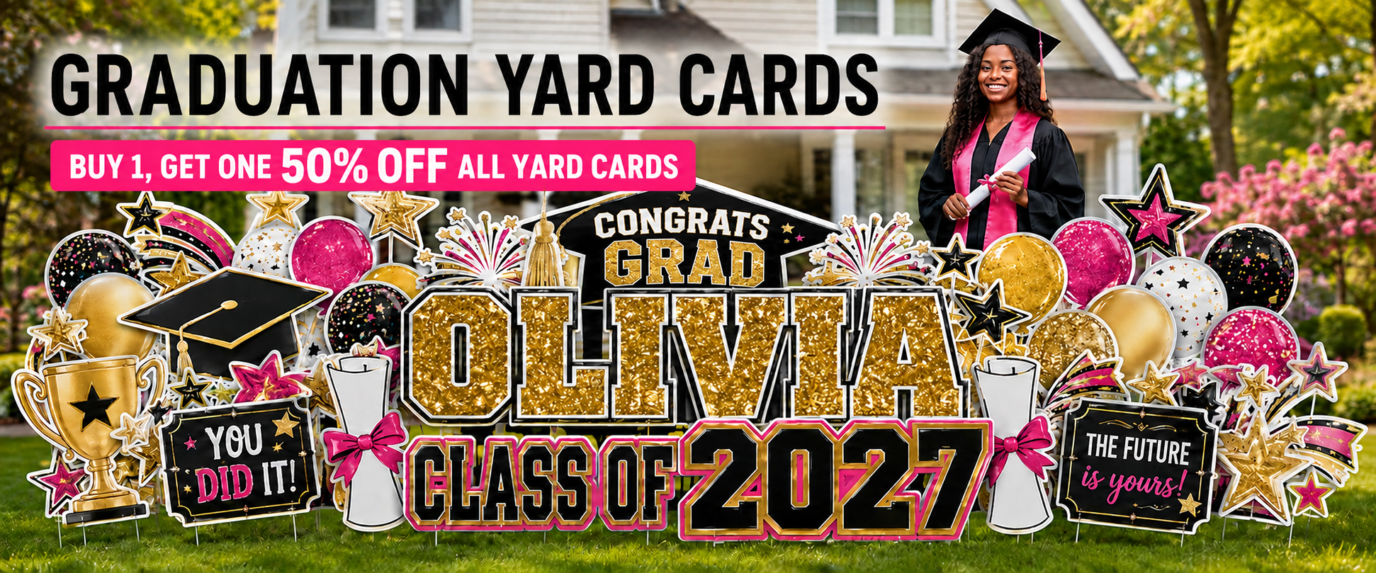 Custom Yard Card Design – Personalized Outdoor Celebration Signs