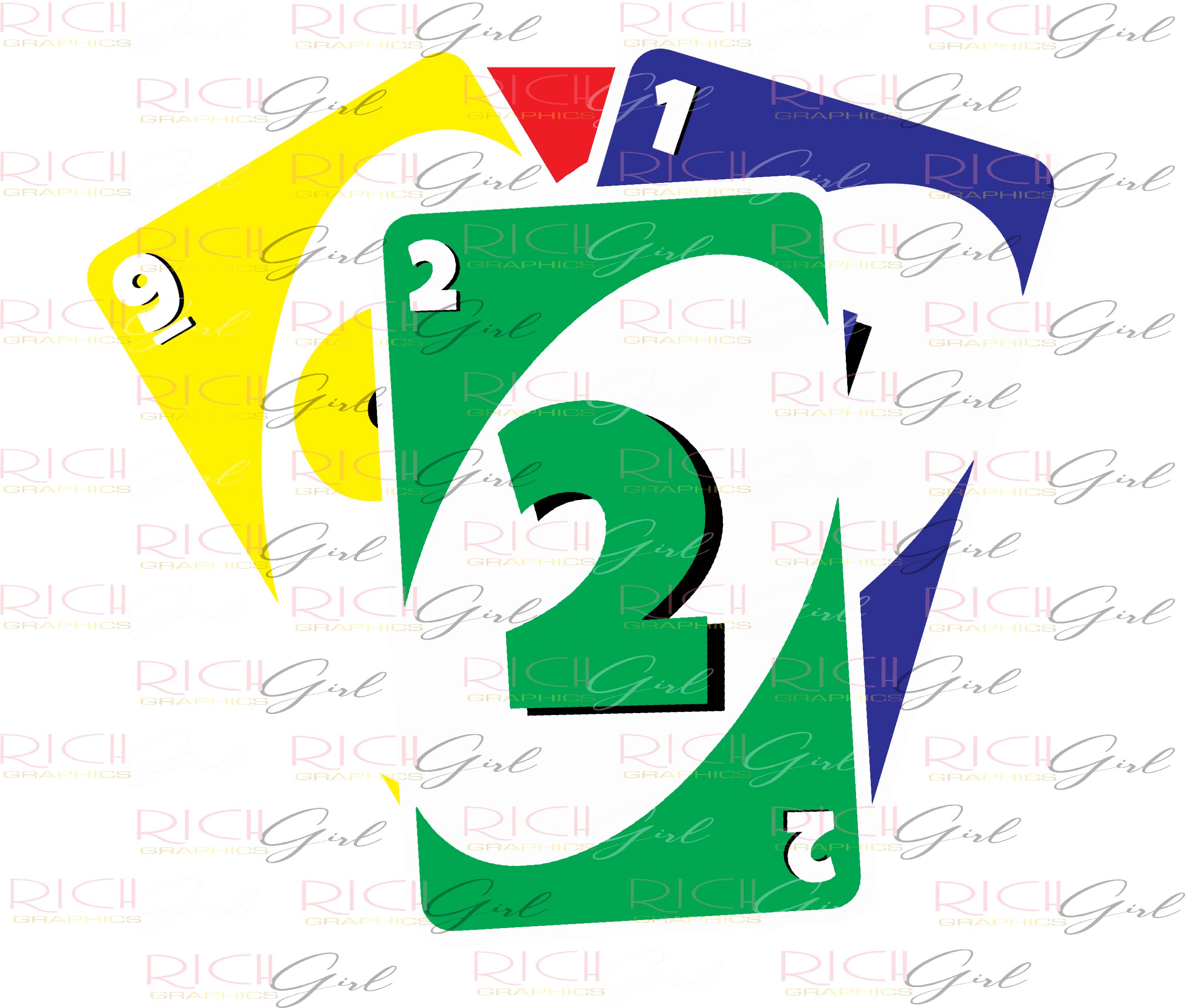Uno Cutout Props - GREEN CARDS