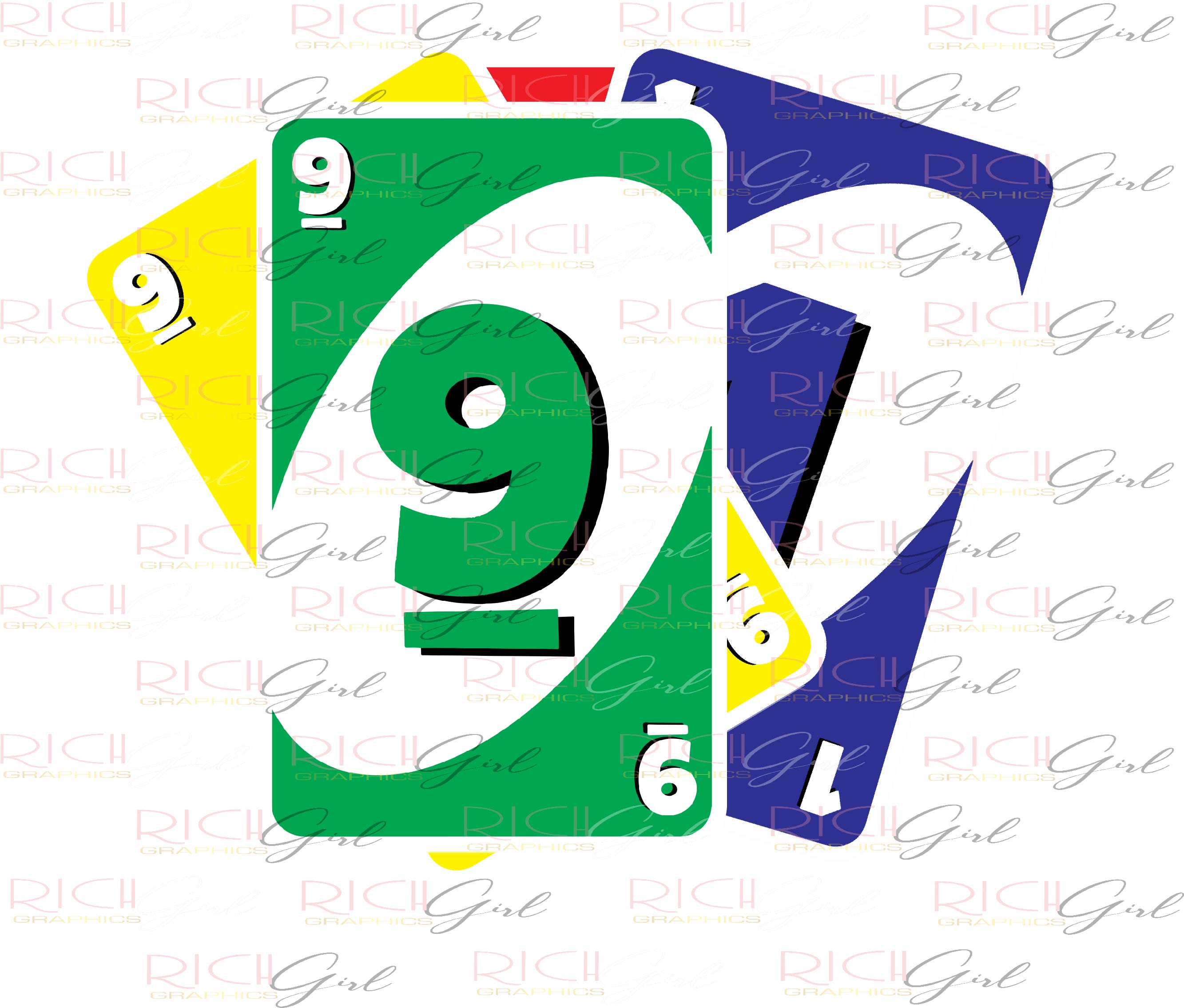 Uno Cutout Props - GREEN CARDS