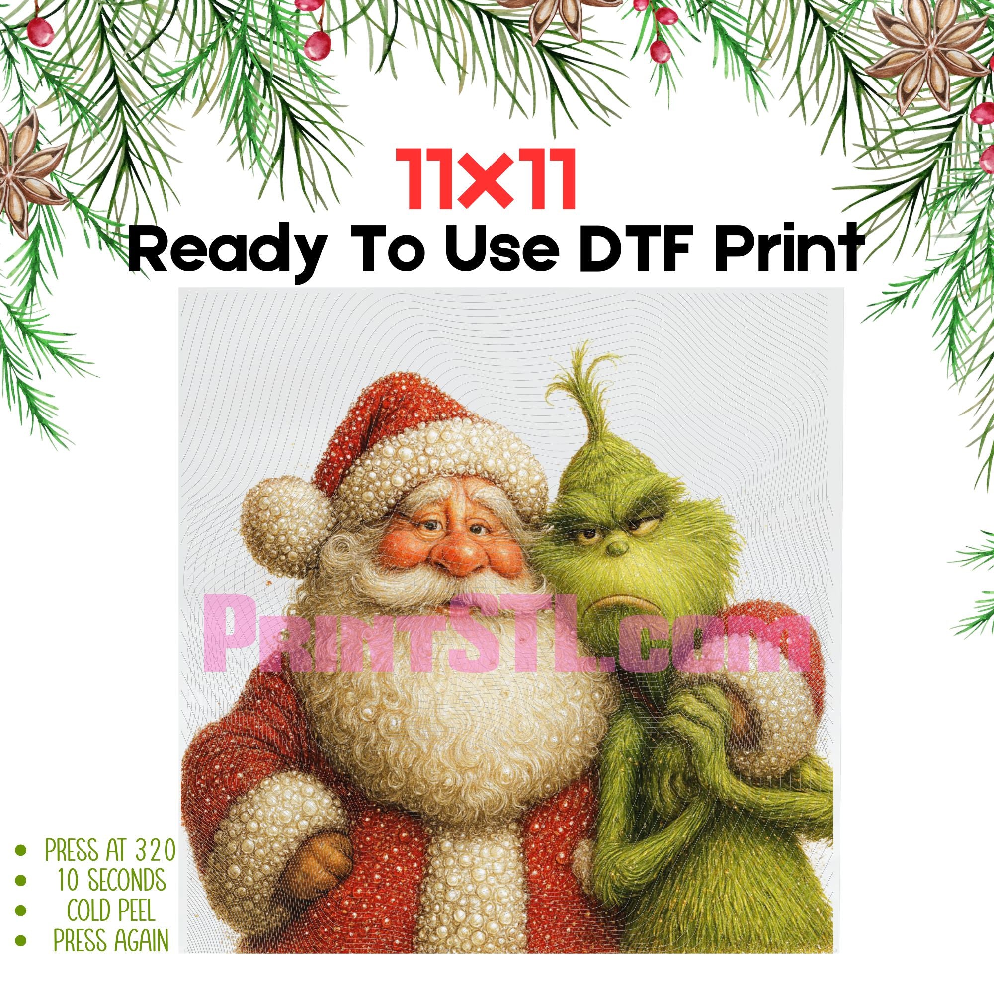 Santa & Grinch Hug – Sparkling Grinchmas Digital Design (PNG)