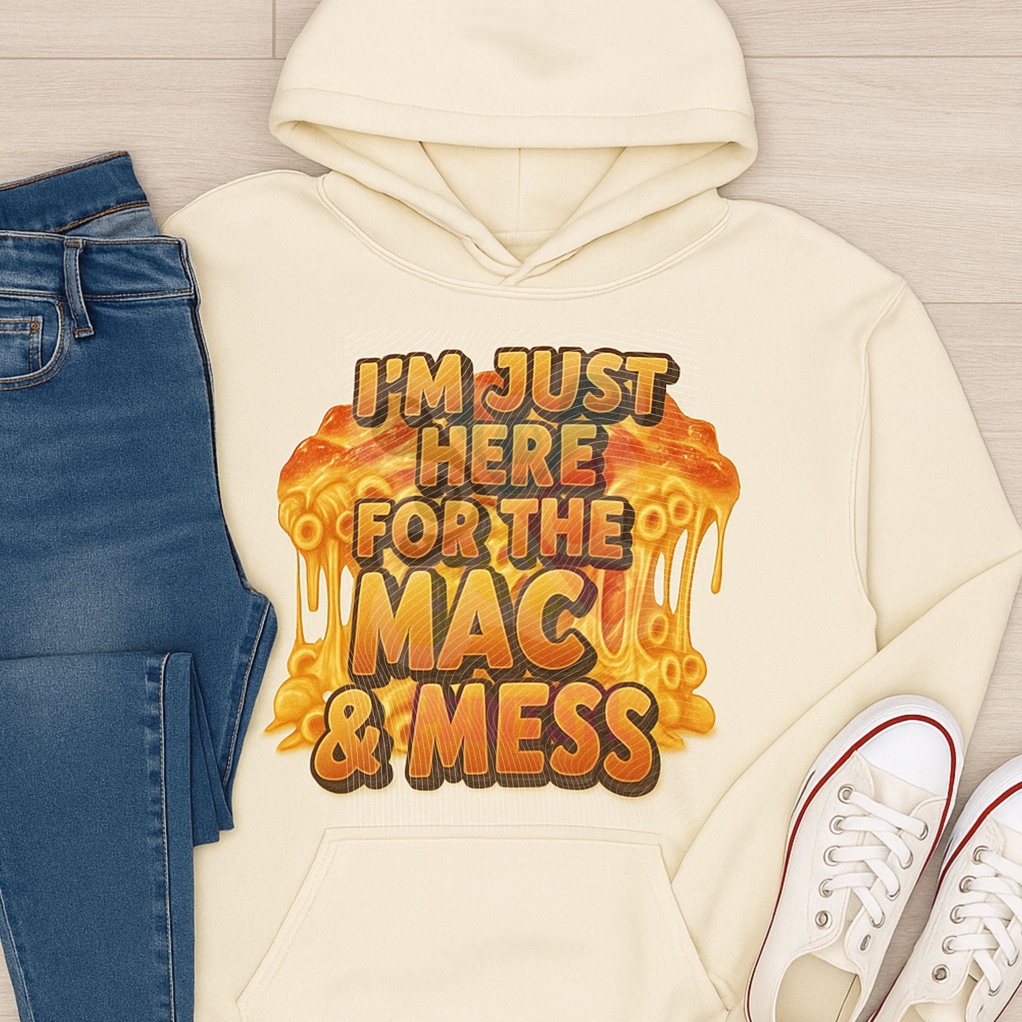 I’m Just Here for the Mac & Mess Shirt | Black AF Thanksgiving Friendsgiving T-Shirt, Hoodie or Sweatshirt