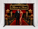 Hollywood Red Carpet Prom Backdrop – Custom Photo, Name & Colors | Prom Send-Off Backdrop