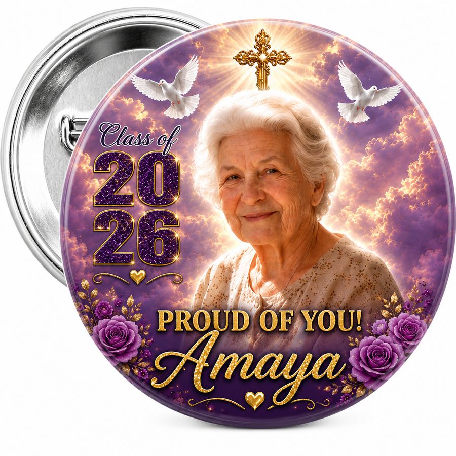 In Loving Memory Graduation Pin Back Button