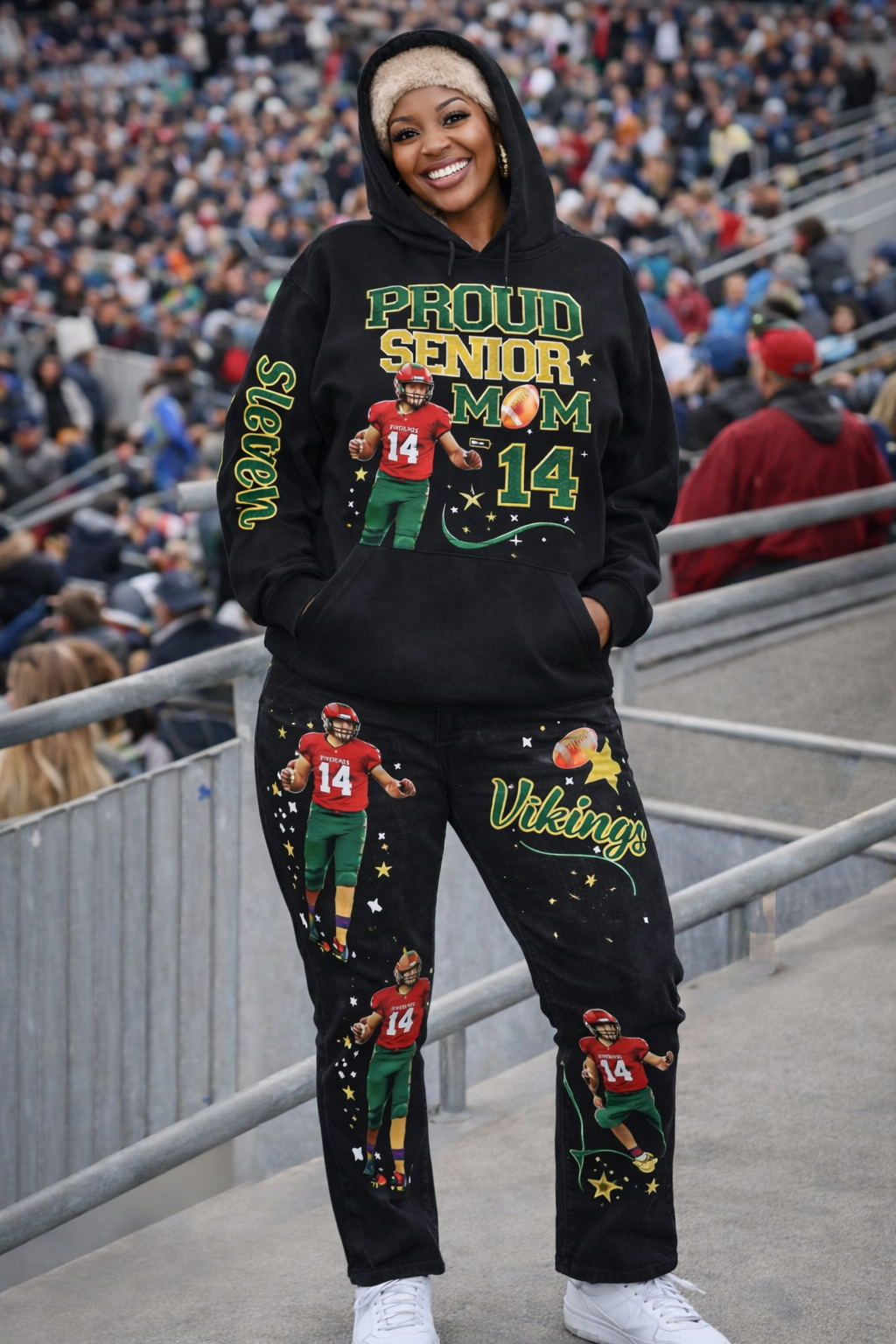 Senior Mom Custom Hoodie & Photo Jeans Set