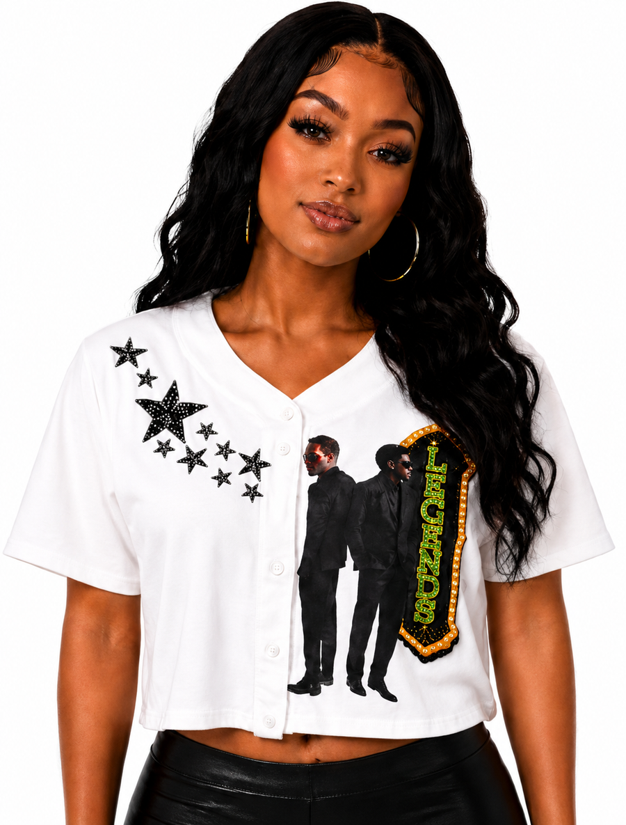 Chris x Usher 2026 Rhinestone Jersey – Green Crystal Concert Shirt | One of a Kind