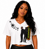 Chris x Usher 2026 Rhinestone Jersey – Green Crystal Concert Shirt | One of a Kind | Size XL