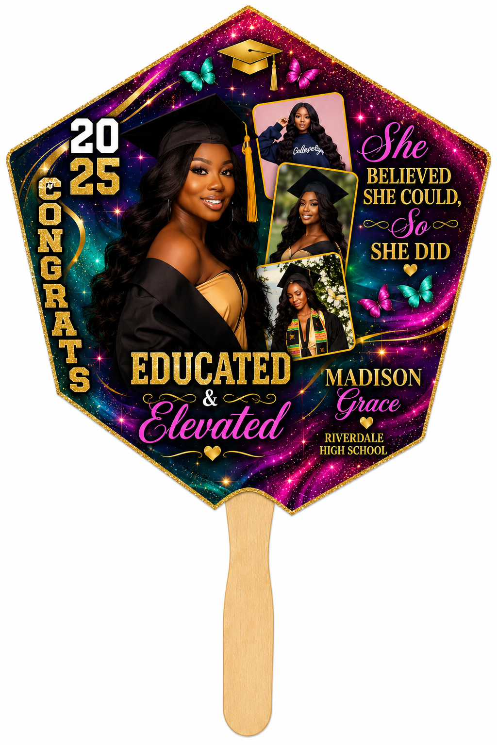 Jewel Tone Graduation Fan | Sets of 5