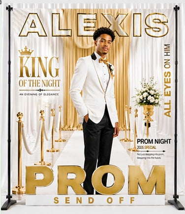 King of the Prom Send-Off Backdrop | Red Carpet Prom Background