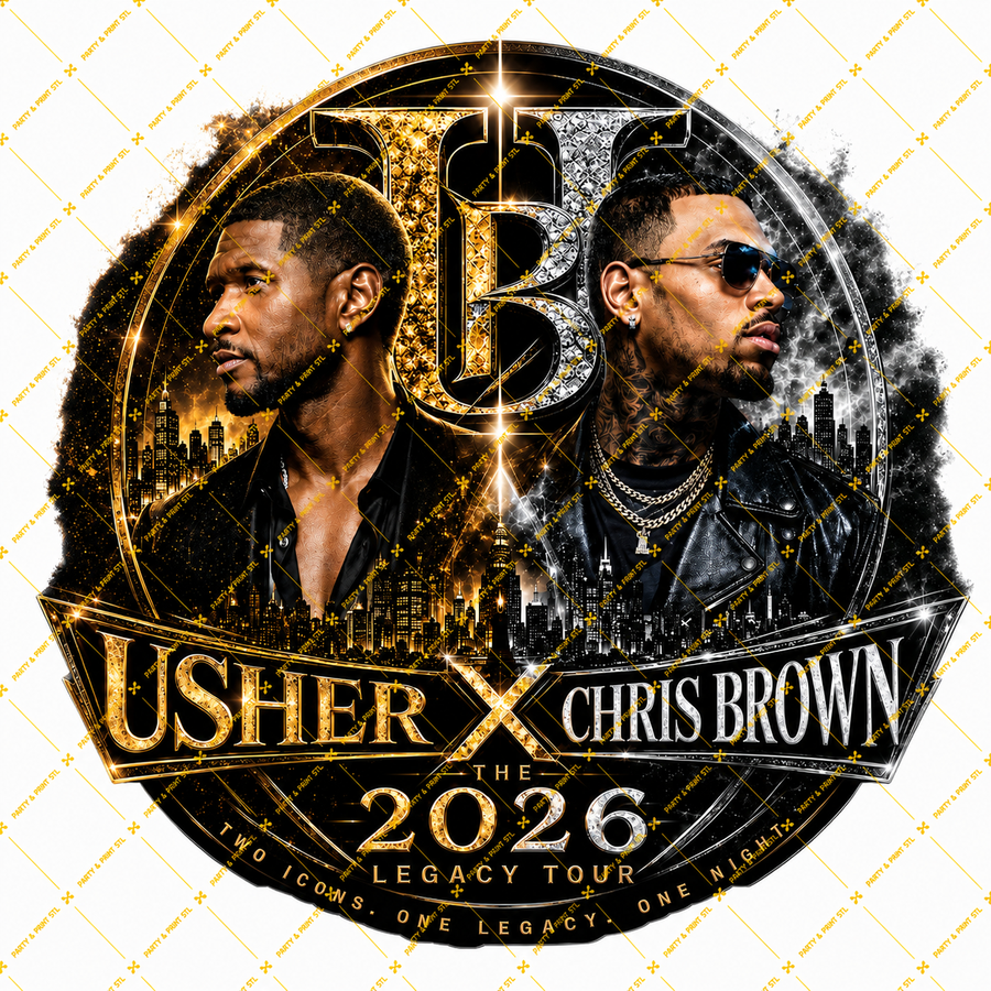 Legends R&B Tour Inspired Download or DTF Transfer | Usher & Chris Brown Concert PNG