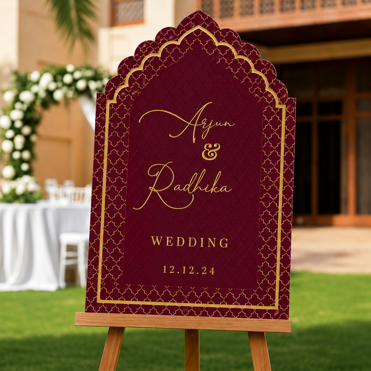 Majestic Palace Custom Wedding Welcome Sign | Personalized Wedding Welcome Board