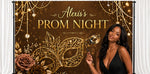 Masquerade Prom Backdrop – Custom Photo, Name & Any Color | Prom Send-Off Backdrop