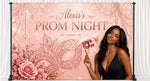 Masquerade Prom Backdrop – Custom Photo, Name & Any Color | Prom Send-Off Backdrop