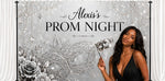 Masquerade Prom Backdrop – Custom Photo, Name & Any Color | Prom Send-Off Backdrop