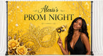 Masquerade Prom Backdrop – Custom Photo, Name & Any Color | Prom Send-Off Backdrop