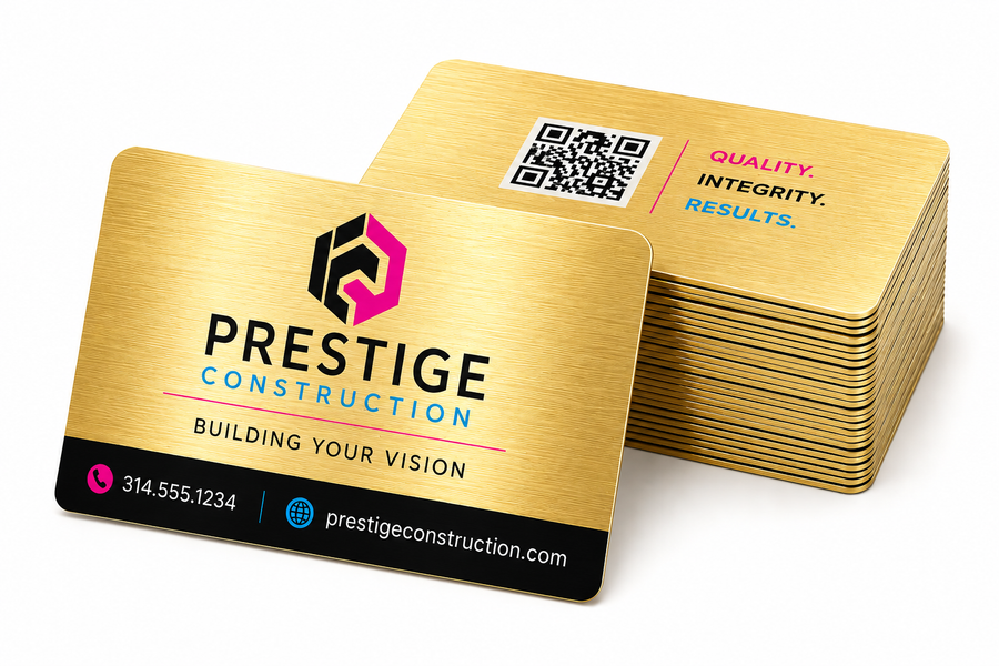 Luxury Metal Business Cards | Full Color Printing | Aluminum Cards