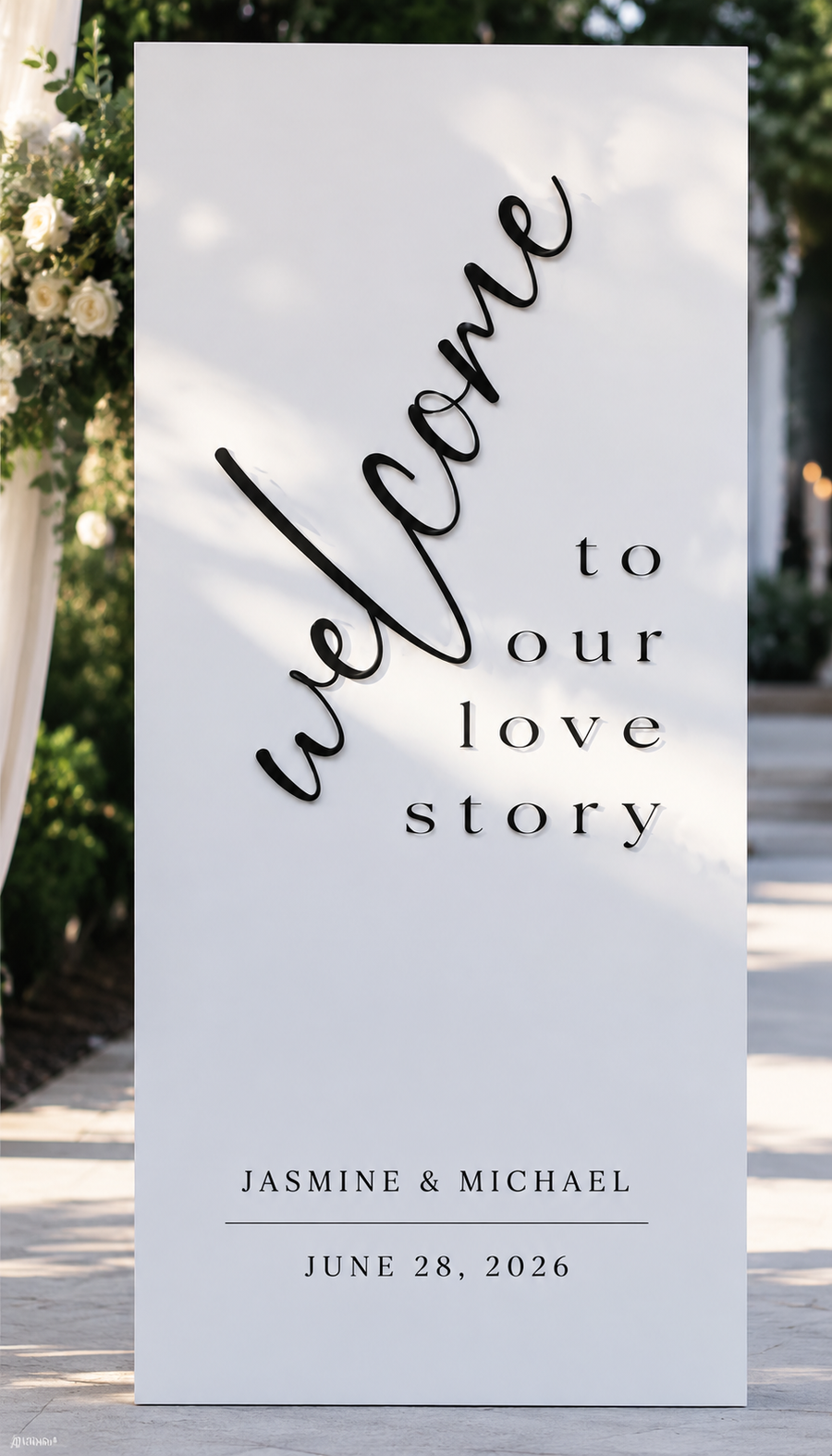 Minimalist Grand Statement Wedding Welcome Boards | Large Personalized Wedding Welcome Board