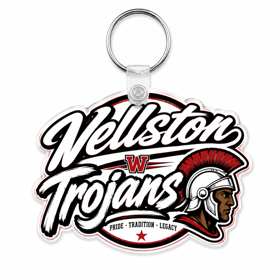 Wellston Trojans Acrylic Keychain | School Spirit Gift | Graduation Keepsake | Alumni & Fan Accessory