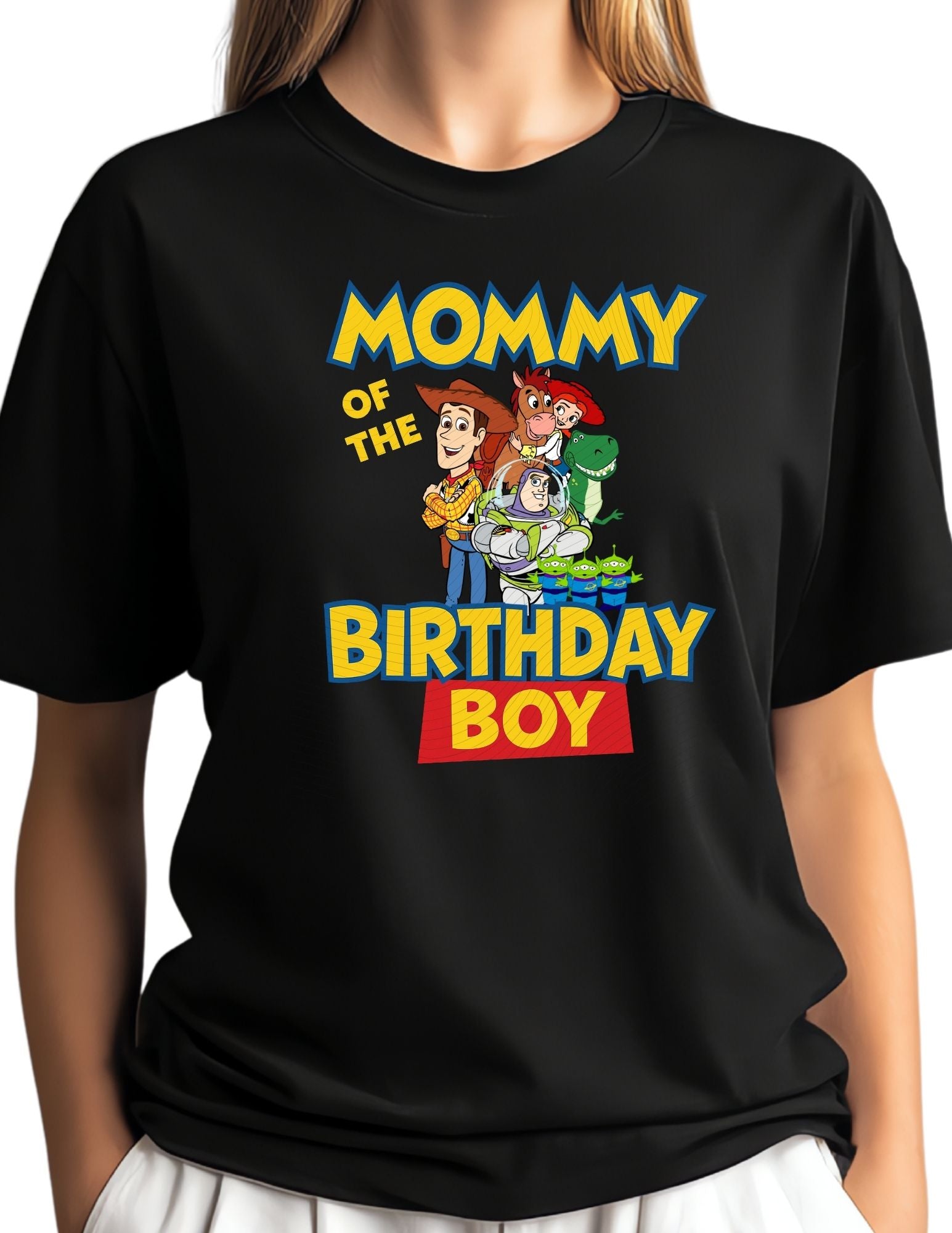 Mommy of the Birthday Boy – Cartoon Style Family Celebration Design | Woody & Friends | Digital Download or DTF Transfer