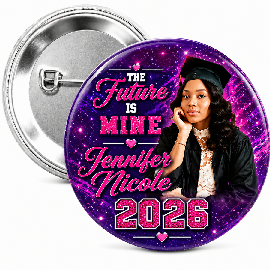 Next Level Graduation Pin Back Button | Custom Colors Available