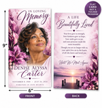 Custom Double-Sided Obituary Cards | Memorial Cards | 9"x6"