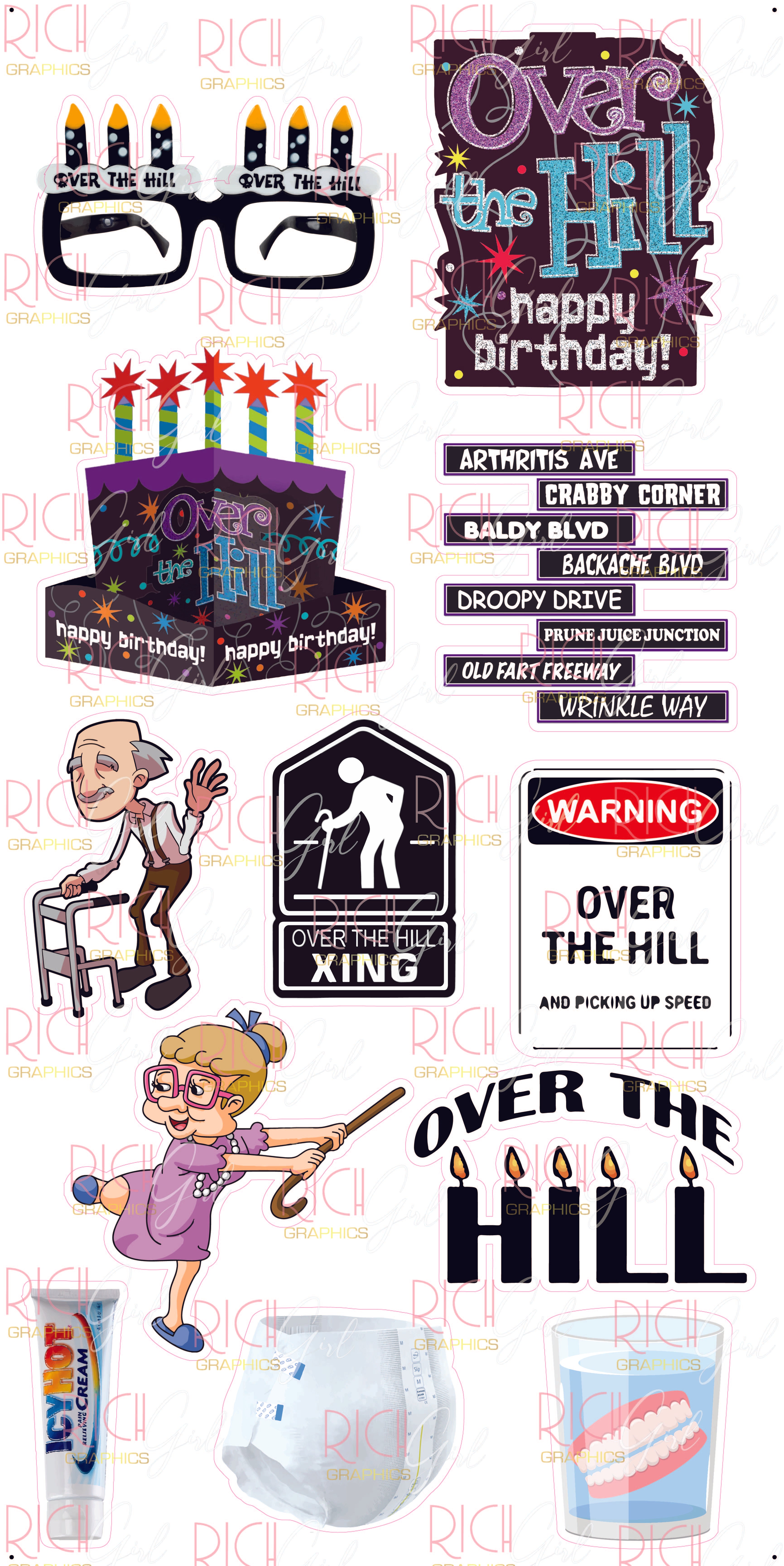 Over The Hill Yard Card
