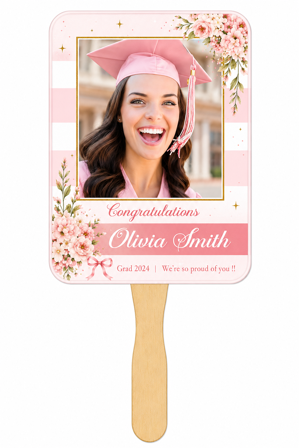 Petals & Promise Graduation Fan | Custom Colors Available | Sets of 5