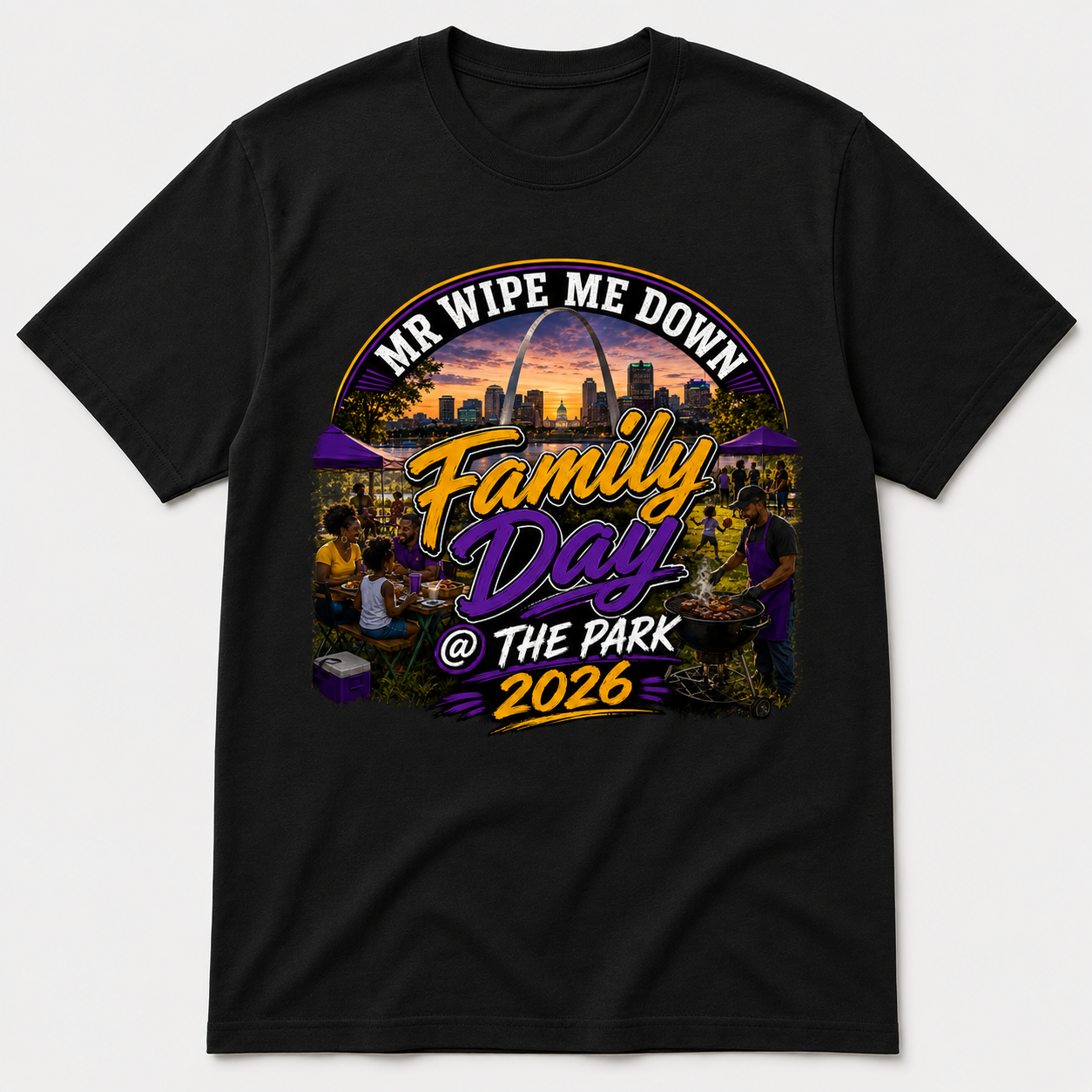 Mr. Wipe Me Down Family Day 2026 Custom Event T-Shirt | Family Reunion BBQ Shirt | Park Party Matching Shirts