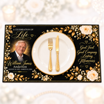 Custom Memorial Placemats | Personalized Celebration of Life Table Décor | Funeral & Repast Place Settings