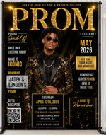Glam Prom Magazine Backdrop | Custom Prom Send-Off Magazine Cover Backdrop | Personalized Photo Prom Background
