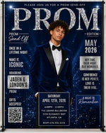 Glam Prom Magazine Backdrop | Custom Prom Send-Off Magazine Cover Backdrop | Personalized Photo Prom Background
