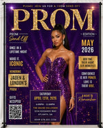Glam Prom Magazine Backdrop | Custom Prom Send-Off Magazine Cover Backdrop | Personalized Photo Prom Background