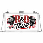 R&B Tour Clear Stadium Crossbody Purse | Silver Chain Concert Bag | Red & Silver