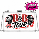 R&B Tour Clear Stadium Crossbody Purse | Silver Chain Concert Bag | Red & Silver