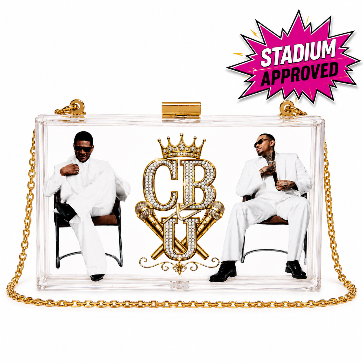 Raymond & Brown Legends Clear Crossbody Bag | Gold Chain Acrylic Purse