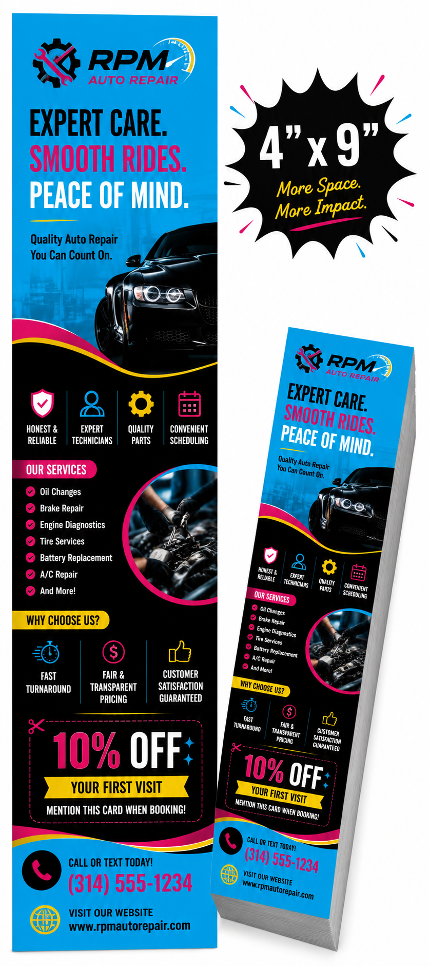 Custom 4" x 9" Rack Cards | Full Color Printing | Menus,