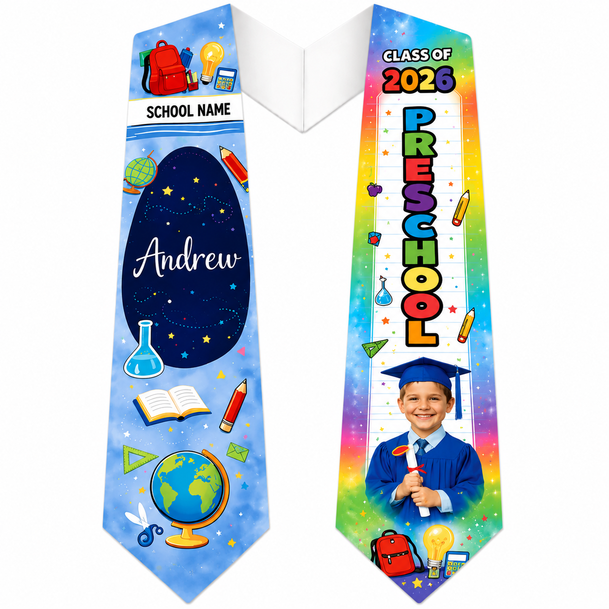 Scholarly Scholar Graduation Stole | Custom Photo Graduation Stole | Any Grade Level