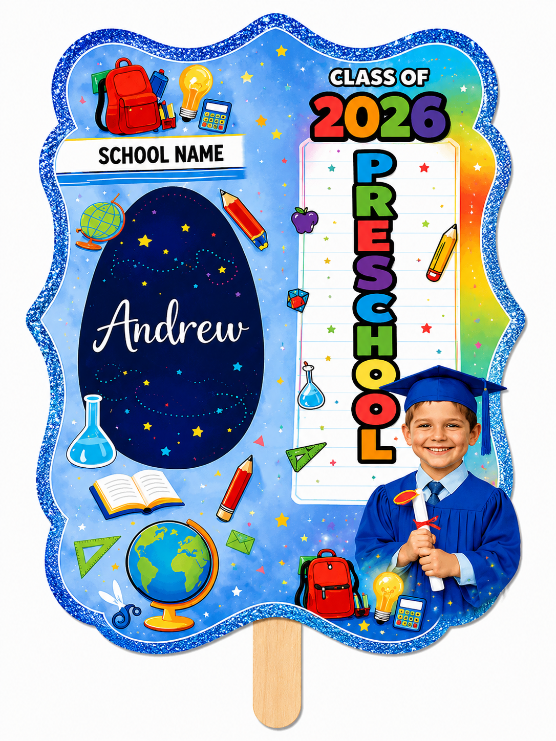 Scholarly Sholar Graduation Fan | Custom Colors Available | Sets of 5