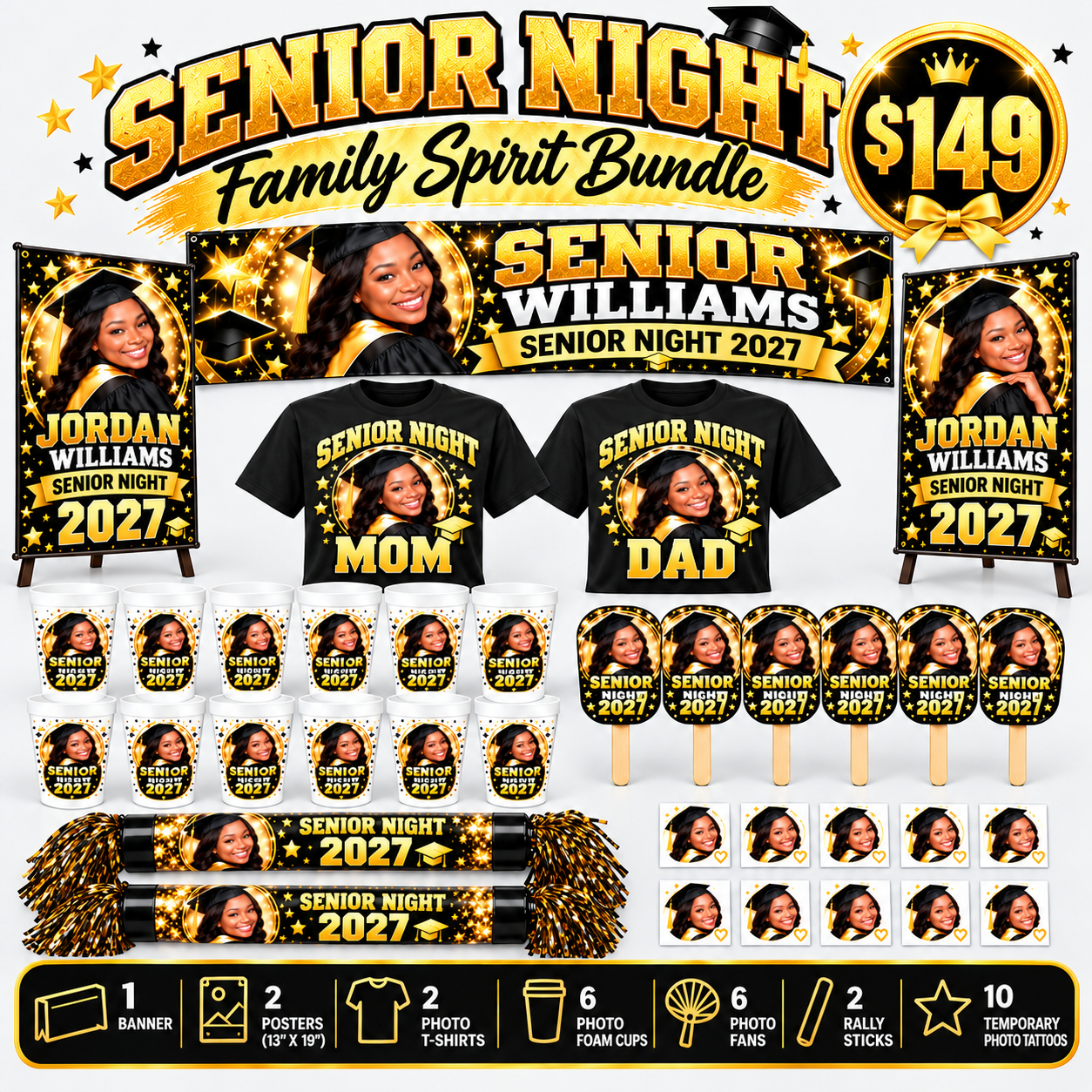Senior Night 2027 Family Spirit Bundle – $149