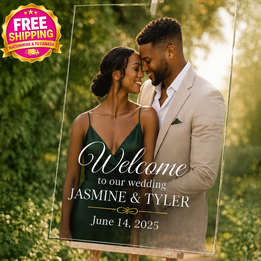 Signature Collection Acrylic Wedding Welcome Sign | Personalized Wedding Welcome Board