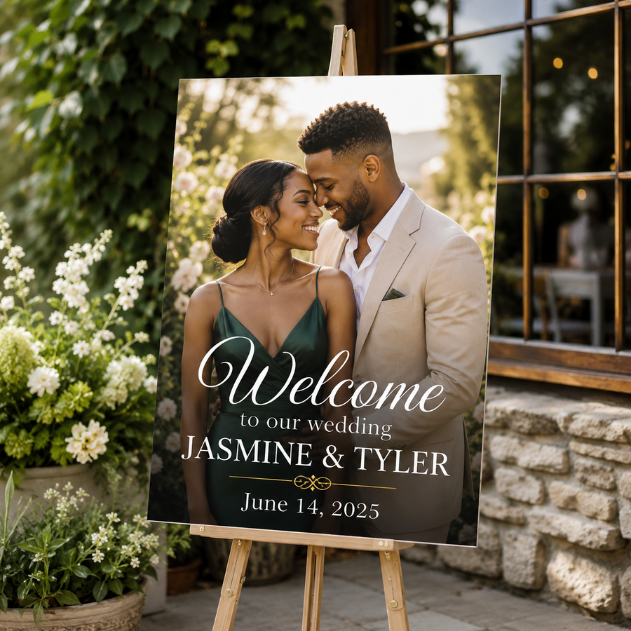 Signature Collection Custom Wedding Welcome Sign | Personalized Wedding Welcome Board
