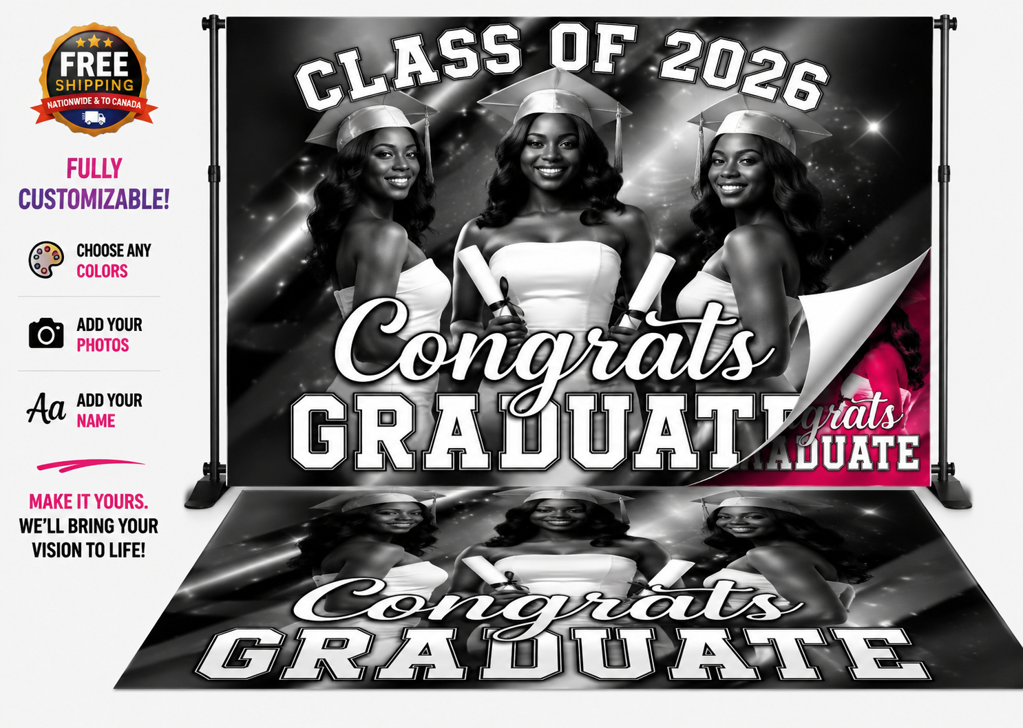 All Star Graduation Decor Set | SILVER PACKAGE | Custom Colors