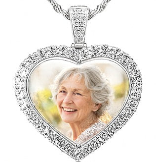 Heart Photo Necklace – Stainless Steel (Silver or Gold Tone)