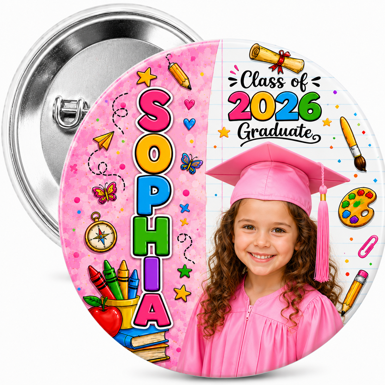 Smarty Pants Graduation Pin Back Button | Custom Colors Available