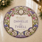 Stained Glass Wedding Floor Decal | Personalized Wedding Floor Wrap